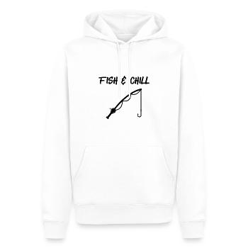 Poisson et Chill drôle poisson pêcheur pêcheur disant - Sweat à capuche Premium bio Homme - blanc - Devant - Nico (187cm)