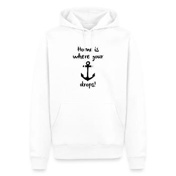 Voilier, marin, bateau, bateau, voile, lac, ancre - Sweat à capuche Premium bio Homme - blanc - Devant - Nico (187cm)
