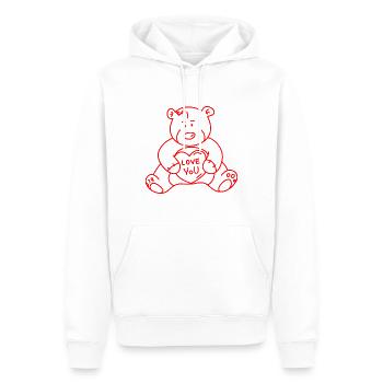 Valentienstag Liebe Bär Teddy i Love gay bear herz - Männer Premium Bio Hoodie - Weiß - Vorne - Nico (187cm)