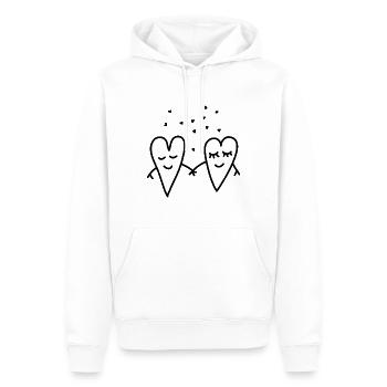 Valentienstag Liebe Herzen Paar Beziehung freundin - Männer Premium Bio Hoodie - Weiß - Vorne - Nico (187cm)
