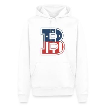 Buchstabe B USA - Männer Premium Bio Hoodie - Weiß - Vorne - Nico (187cm)