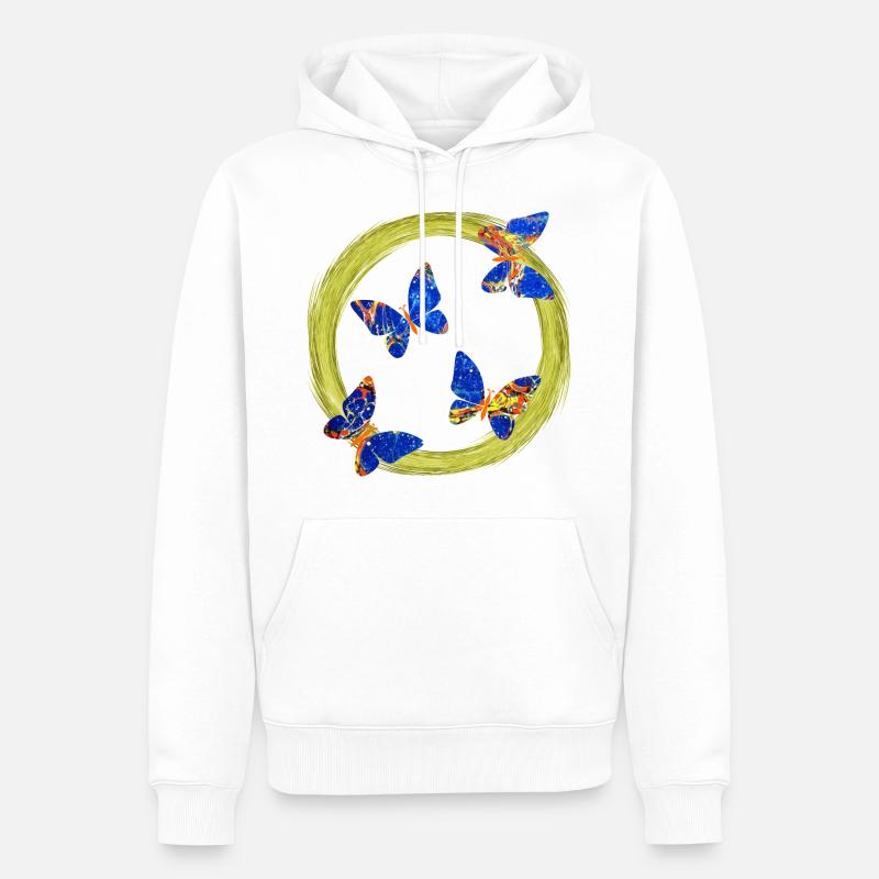 schmetterlinge e 273 - Männer Premium Bio Hoodie - Weiß