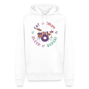 Kit de batterie drôle de Donuts - Batterie de musique - Sweat à capuche Premium bio Homme - blanc - Devant - Nico (187cm)