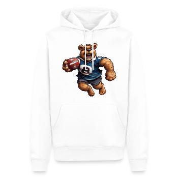 Bear Rugby Player - Men’s Premium Organic Hoodie - white - Front - Nico (187cm)