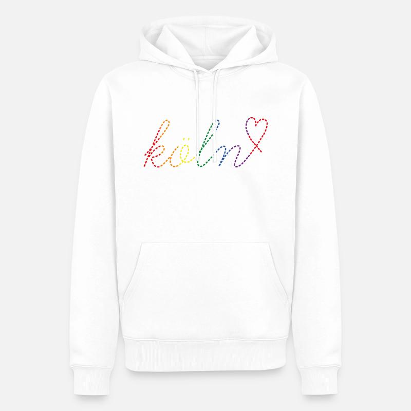 Pride Köln - Männer Premium Bio Hoodie - Weiß