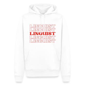 Linguiste Expert en langues Spécialiste des langues - Sweat à capuche Premium bio Homme - blanc - Devant - Nico (187cm)