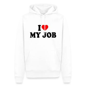 I love my job - Sweat à capuche Premium bio Homme - blanc - Devant - Nico (187cm)