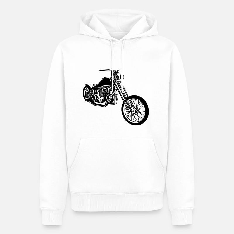 Chopper / moto bobber 01_schwarz - Sweat à capuche Premium bio Homme - blanc