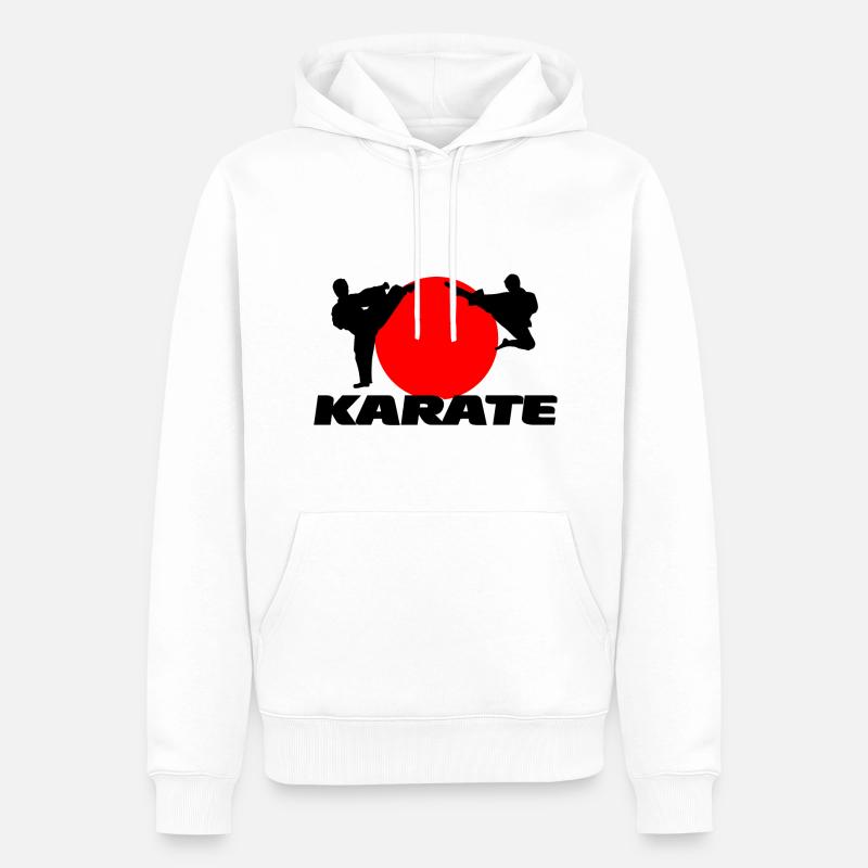 Karaté - Sweat à capuche Premium bio Homme - blanc
