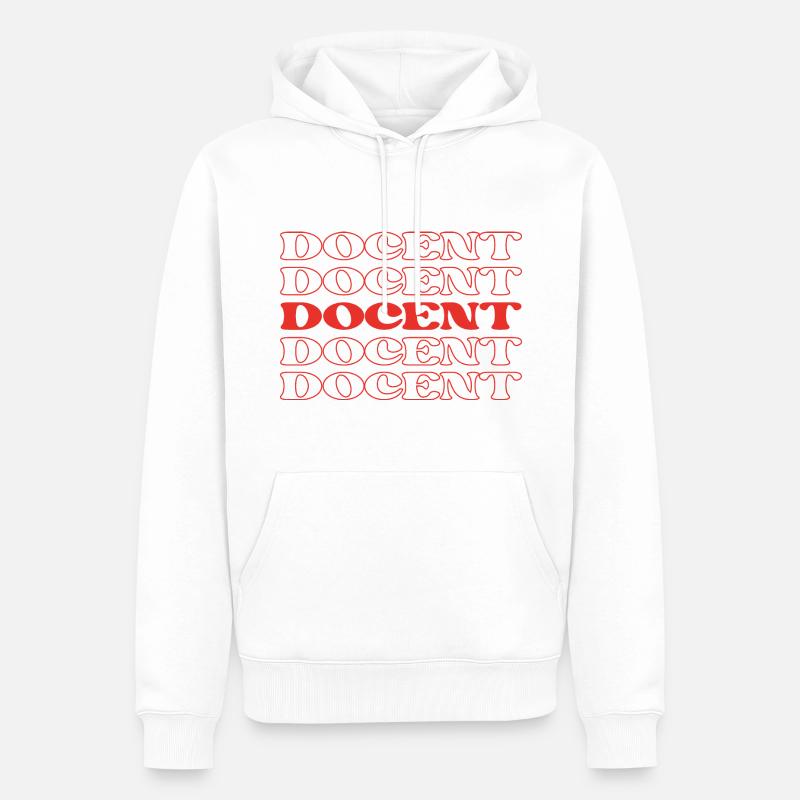 Dozent, Leitfaden, Lehrer, Ausbilder, Dozent - Männer Premium Bio Hoodie - Weiß