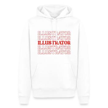 Illustrateur Artiste Graphiste Créateur d’images - Sweat à capuche Premium bio Homme - blanc - Devant - Nico (187cm)