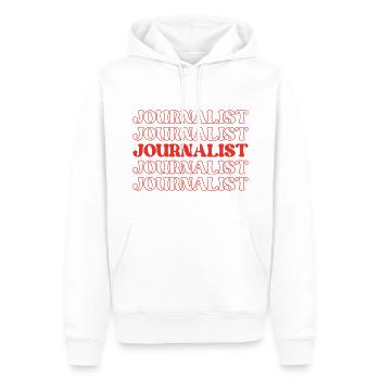 Journaliste Reporter Correspondant Journaliste Journaliste - Sweat à capuche Premium bio Homme - blanc - Devant - Nico (187cm)