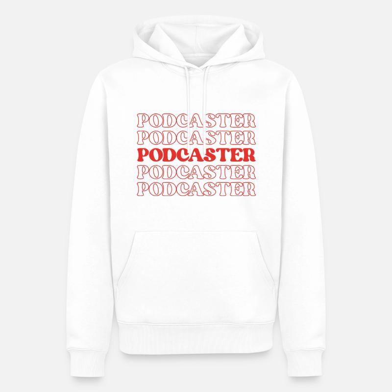 Podcaster, Moderator, Radiomoderator - Männer Premium Bio Hoodie - Weiß