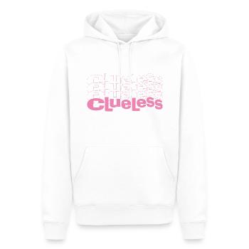 Clueless Logo - Männer Premium Bio Hoodie - Weiß - Vorne - Nico (187cm)