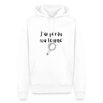 J'ai perdu ma femme - Sweat à capuche Premium bio Homme - blanc - Devant - Nico (187cm)