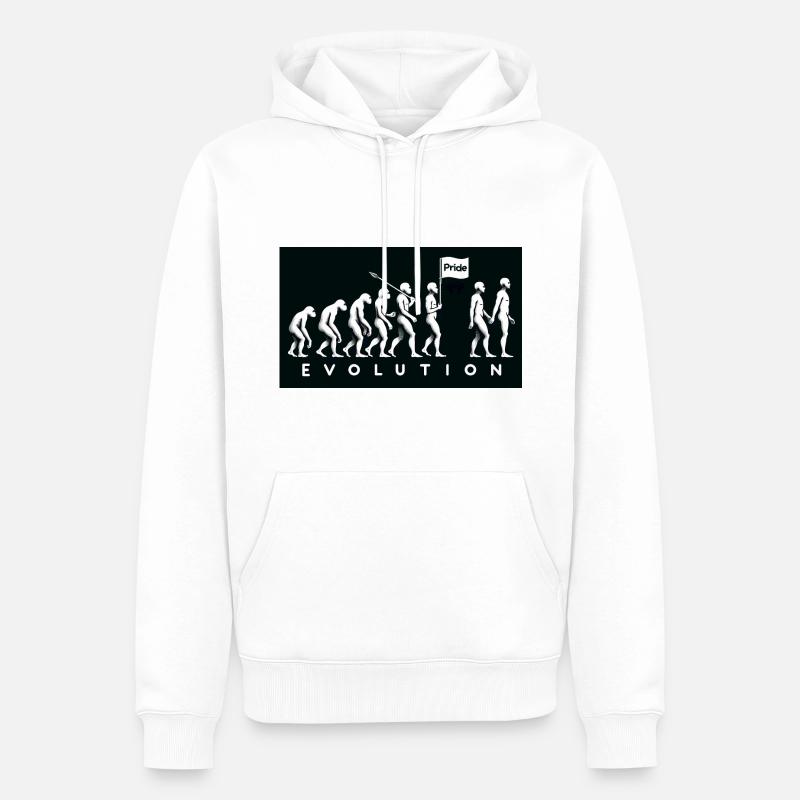 Évolution de la Fierté – Marche de la diversité - Sweat à capuche Premium bio Homme - blanc