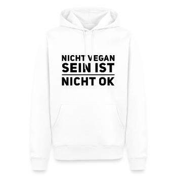 Nicht Vegan Sein Ist Nicht Ok - Veganer Spruch - Männer Premium Bio Hoodie - Weiß - Vorne - Nico (187cm)