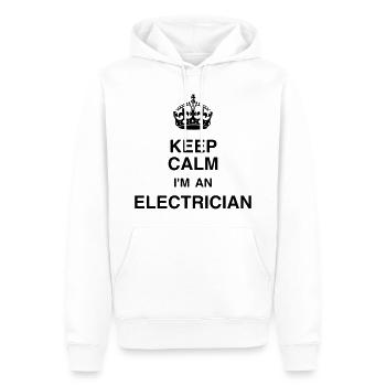 électricien / électricité / energie / bricolage - Sweat à capuche Premium bio Homme - blanc - Devant - Nico (187cm)