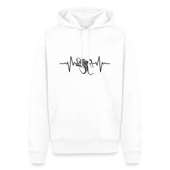 Cadeau Octopus Heartbeat - Sweat à capuche Premium bio Homme - blanc - Devant - Nico (187cm)