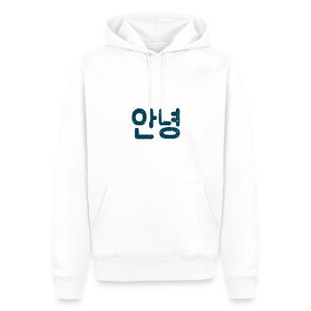 Hallo in koreanischer Sprache und Schrift - Männer Premium Bio Hoodie - Weiß - Vorne - Nico (187cm)