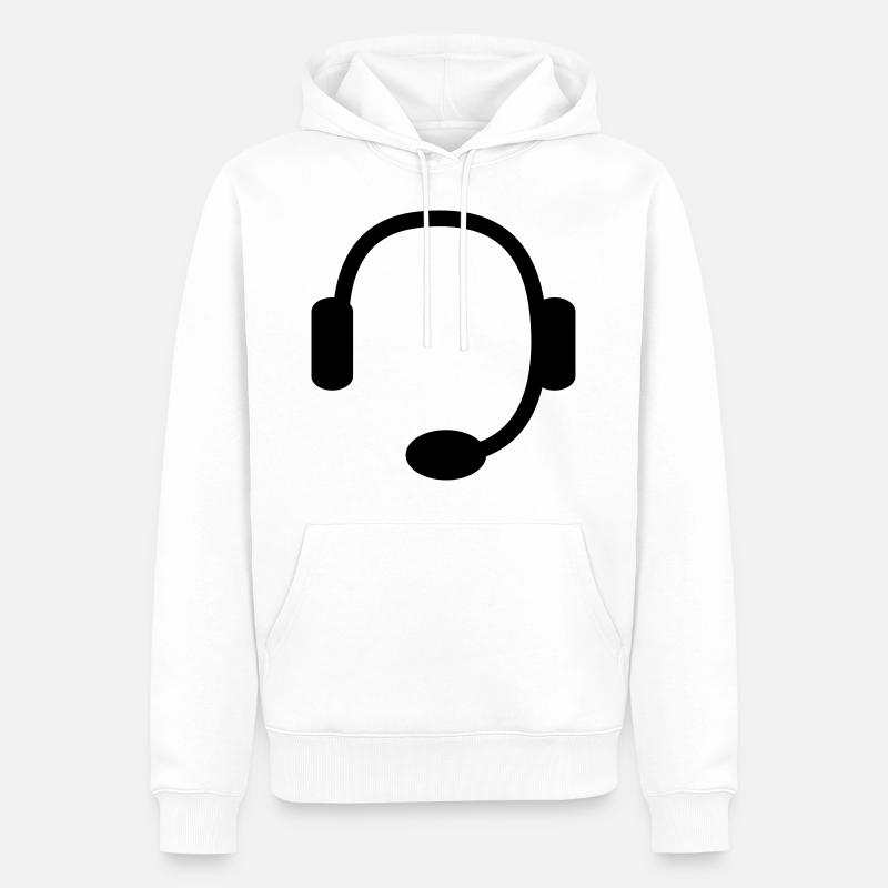 headset - Sweat à capuche Premium bio Homme - blanc