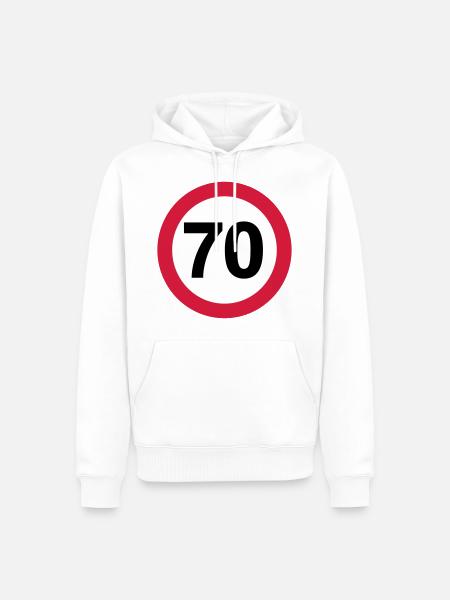 70 - Männer Premium Bio Hoodie - Weiß