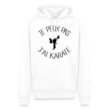 Je peux pas j'ai Karate - Sweat à capuche Premium bio Homme - blanc - Devant - Nico (187cm)