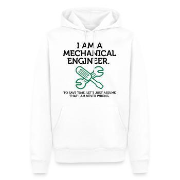 Je suis ingénieur et je ai toujours raison! - Sweat à capuche Premium bio Homme - blanc - Devant - Nico (187cm)