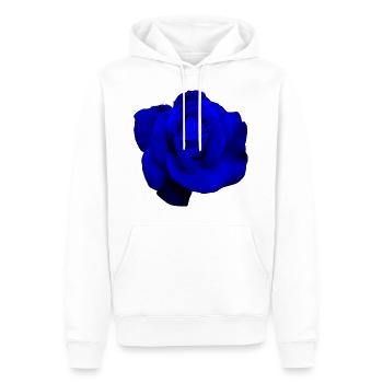 Blaue Rose - Männer Premium Bio Hoodie - Weiß - Vorne - Nico (187cm)