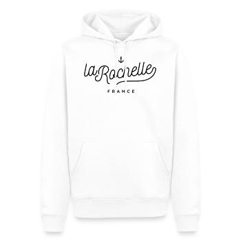 La Rochelle - France - Sweat à capuche Premium bio Homme - blanc - Devant - Nico (187cm)