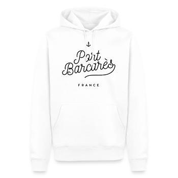 Port Barcarès - Frankreich - Männer Premium Bio Hoodie - Weiß - Vorne - Nico (187cm)