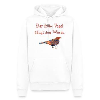 der fruehe vogel faengt den wurm e 58 - Männer Premium Bio Hoodie - Weiß - Vorne - Nico (187cm)