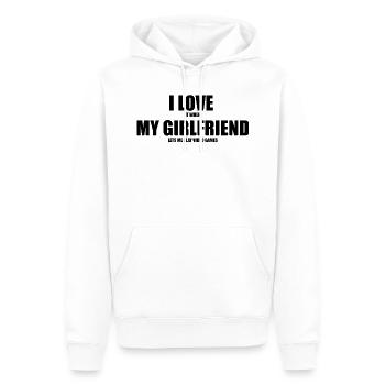 Ich liebe es, wenn meine Freundin mich Video Ga abspielen lässt - Männer Premium Bio Hoodie - Weiß - Vorne - Nico (187cm)