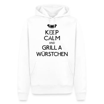 Keep Calm Bratwurst - Männer Premium Bio Hoodie - Weiß - Vorne - Nico (187cm)