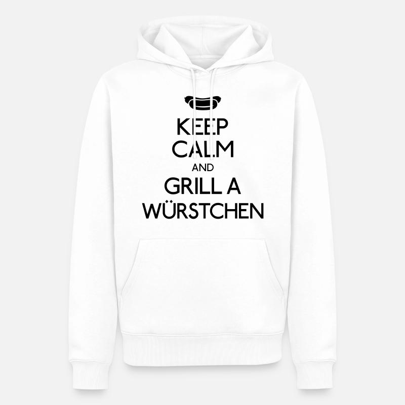 Keep Calm Bratwurst - Männer Premium Bio Hoodie - Weiß