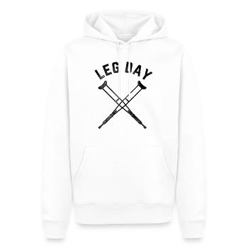 Bein Tag Geschenkidee - Männer Premium Bio Hoodie - Weiß - Vorne - Nico (187cm)