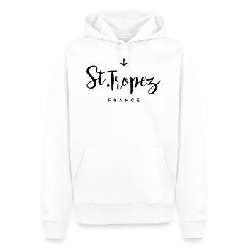 Saint-Tropez - Frankreich - Männer Premium Bio Hoodie - Weiß - Vorne - Nico (187cm)