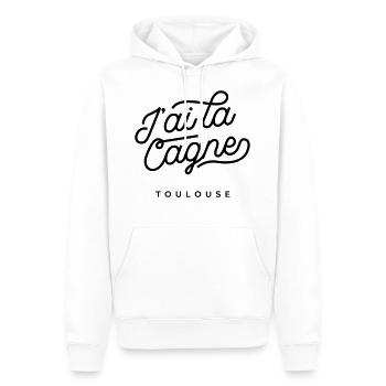 Ich habe die Cagne - Toulouse. - Männer Premium Bio Hoodie - Weiß - Vorne - Nico (187cm)
