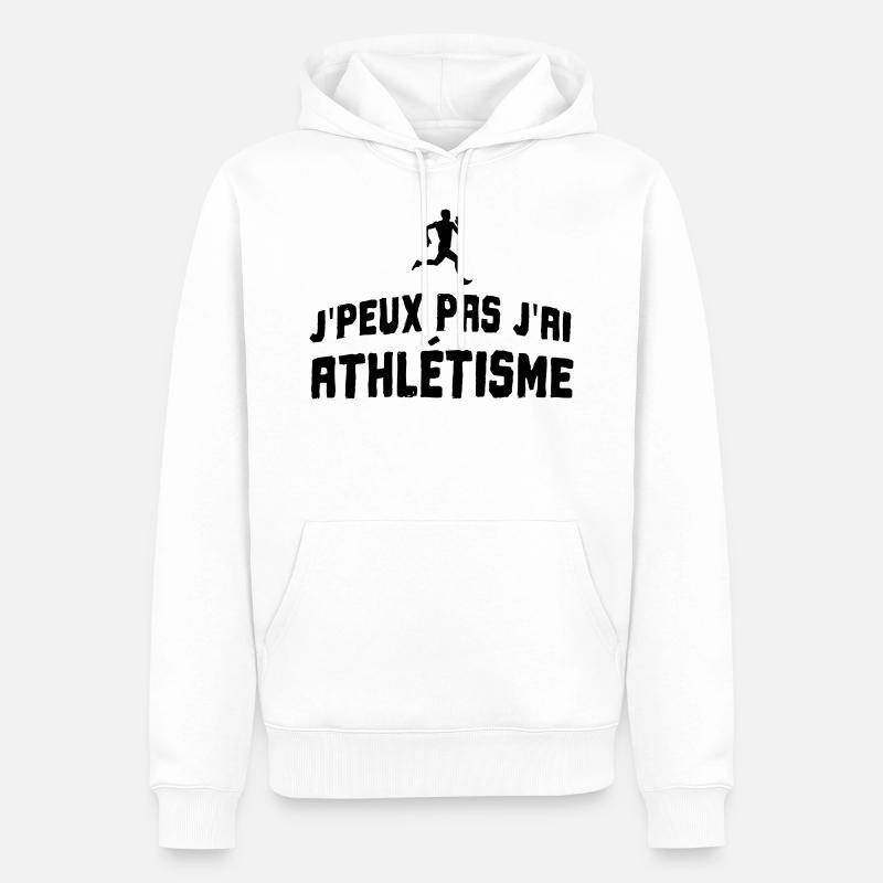 J'peux pas j'ai athlétisme - Sweat à capuche Premium bio Homme - blanc