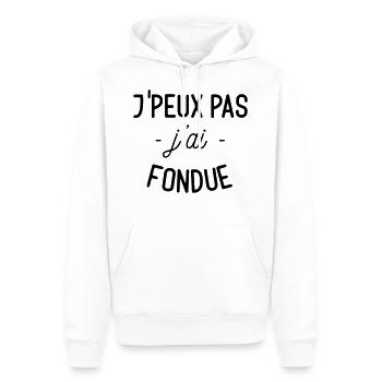 J'peux pas j'ai fondue - Sweat à capuche Premium bio Homme - blanc - Devant - Nico (187cm)