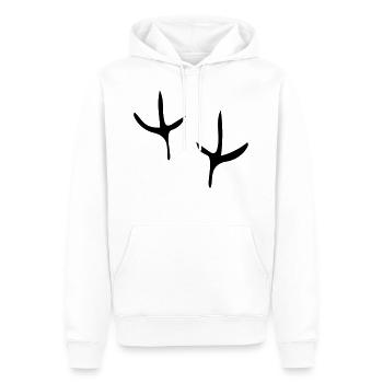Kyllingeben - Herre Premium økologisk hoodie - hvid - Foran - Nico (187cm)