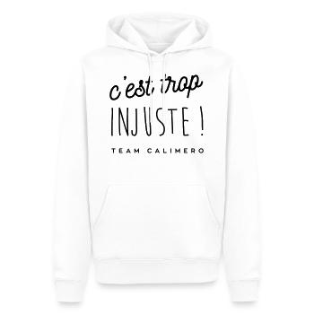 C'est trop injuste ! - Sweat à capuche Premium bio Homme - blanc - Devant - Nico (187cm)