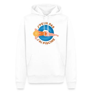J'peux pas j'ai piscine - Sweat à capuche Premium bio Homme - blanc - Devant - Nico (187cm)