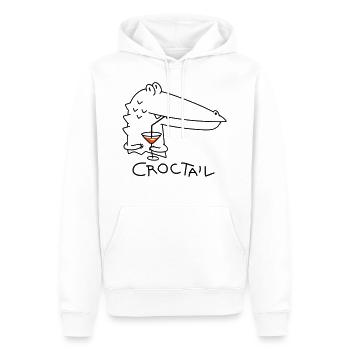Lustiges Krokodil mit Coctail (b) - Männer Premium Bio Hoodie - Weiß - Vorne - Nico (187cm)