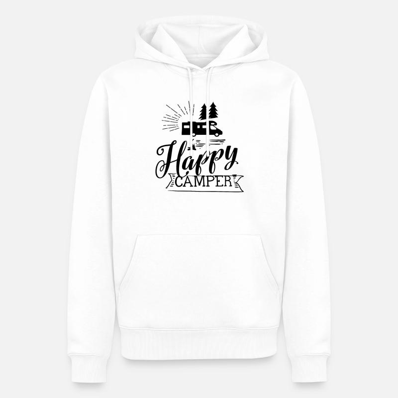Caravane Happy Camper - Sweat à capuche Premium bio Homme - blanc