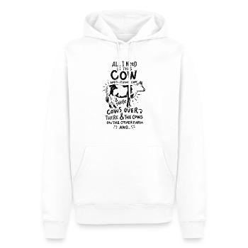 cow - Men’s Premium Organic Hoodie - white - Front - Nico (187cm)