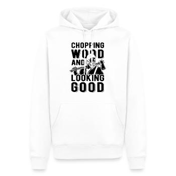 Bois Hacken Idée cadeau - Sweat à capuche Premium bio Homme - blanc - Devant - Nico (187cm)