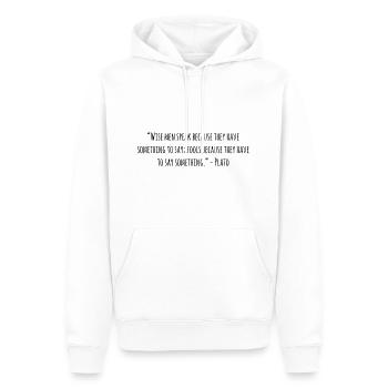 Geschenkidee Philolsophie - Männer Premium Bio Hoodie - Weiß - Vorne - Nico (187cm)