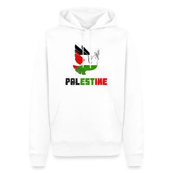 Palestine - Men’s Premium Organic Hoodie - white - Front - Nico (187cm)