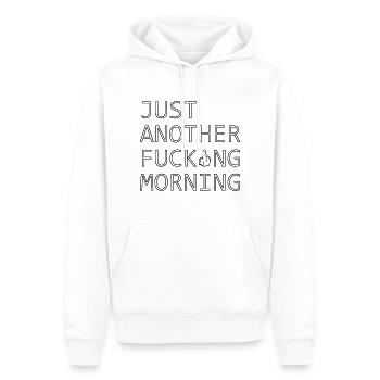 just another fucking morning - Sweat à capuche Premium bio Homme - blanc - Devant - Nico (187cm)